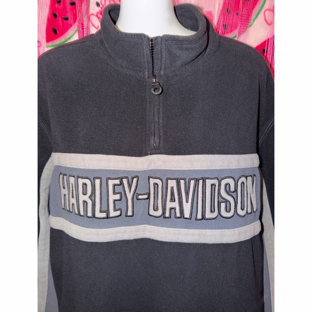 🖤 Harley-Davidson Fleece Quarter-Zip Sweatshirt - Picture 2 of 8